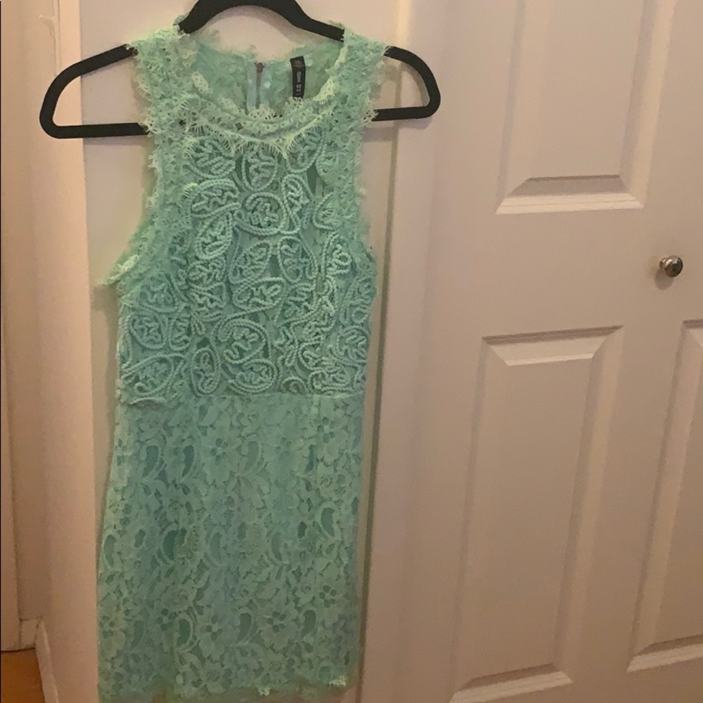 Lace Mint Mini Dress